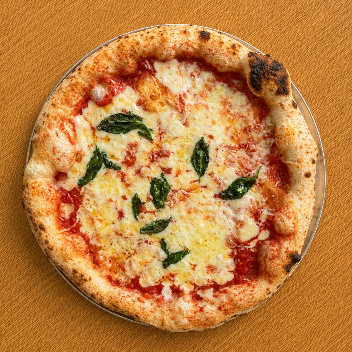 Rolling Dough Margherita pizza fresh from the wood fired oven